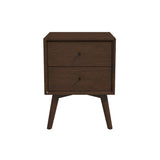 Caroline - Mid-Century Modern Style White Night Stand 2 Drawer