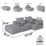 Modern Oversized Diy Combination Modular Sectional Sofa With Pillows