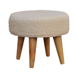 Petite Footstool - Cream / Brown