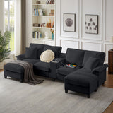 Modern U-Shaped Sectional Sofa Bed With Storage