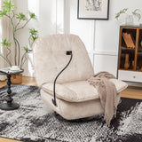 Modern Swivel Gliding Recliner Chair With Rocking Function And Phone Holder, Large Comfortable