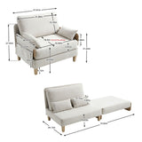 Mid Century Modern Foldable Sofa Bed, 3 In 1 Convertible Sleeper With 3 Pillows