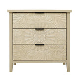 3 Drawer Cabinet, American Furniture, Suitable For Bedroom, Living Room, Study - Natural