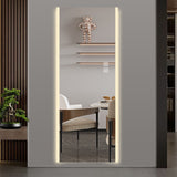 Frameless Full Length LED Mirror With 3 Color Changing Light And Explosion Proof Glass - Silver